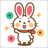 LINEスタンプ 七色うさぎさんのシンプルスタンプ